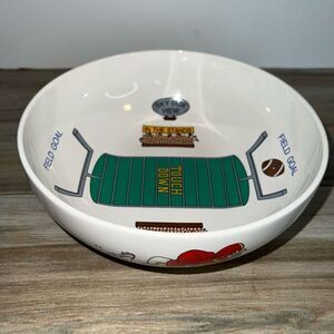 1990 Roman Souper Bowl, Bowl Touch Down Snacks Popcorn Noodles Salad White Green